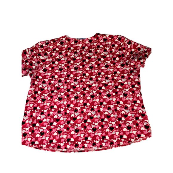 Valentine's Day Hearts Medical Scrub Top Size 2X - Picture 10 of 10